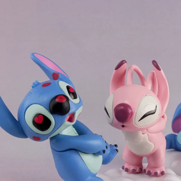 Estátua Stitch e Angel - O Casal Mais Fofo da Galáxia 17x12 PVC